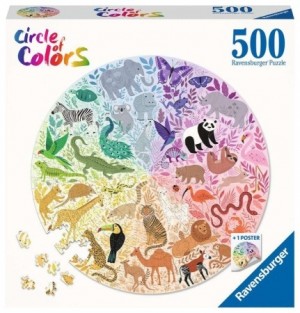 Ravensburger: Circle of Colors - Animals (500) ronde puzzel