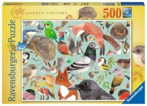 Ravensburger: Bezoekers van de tuin (500) vogelpuzzel