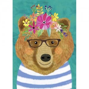 Heye: Floral Friends - Gentle Brown (1000) verticale puzzel