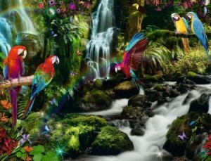 Ravensburger: Bonte Papegaaien in de Jungle (2000) vogelpuzzel