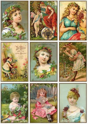 Nova Puzzle: Vintage Collage Ladies (1000) verticale puzzel