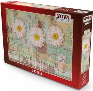 Nova Puzzle: Pink Gerbera Flowers (1000) legpuzzel