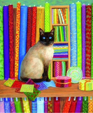 SunsOut: Quilt Shop Cat (1000) kattenpuzzel