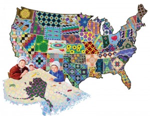 SunsOut: An American Quilt (600) shaped puzzel