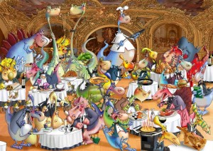 Grafika: Francois Ruyer - Dragon Restaurant (2000) legpuzzel