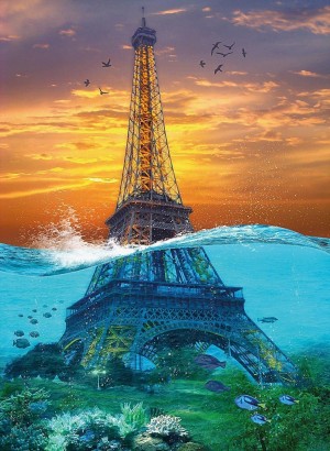 Nova Puzzle: Surreal Eiffel Tower (1000) verticale puzzel