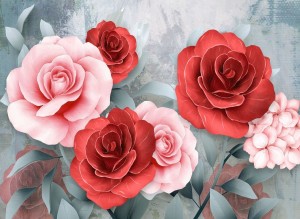 Nova Puzzle: Pink and Red Roses (2000) bloemenpuzzel