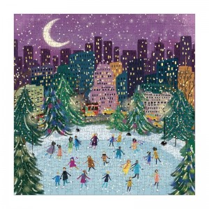 Galison: Merry Moonlight Skaters (500) kerstpuzzel