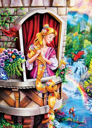 Master Pieces: Fairy Tales - Rapunzel (1000) verticale puzzel