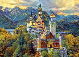 Bluebird: Neuschwanstein Castle, Germany (1000) kasteelpuzzel