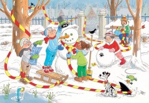 Jan van Haasteren Junior: De Sneeuwpop (150) kinderpuzzel