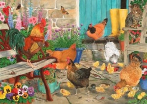 House of Puzzles: Hen Pecked (1000) kippenpuzzel