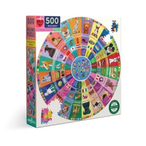 Eeboo: Dog of the World (500) ronde hondenpuzzel