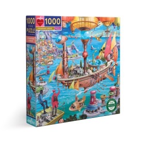 Eeboo: Steampunk Airship (1000) vierkante puzzel