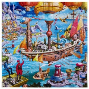 Eeboo: Steampunk Airship (1000) vierkante puzzel