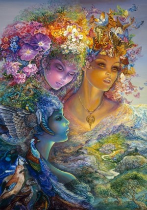 Grafika: Josephine Wall - The Three Graces (1000) verticale puzzel