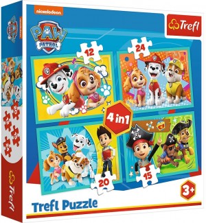 Trefl: Paw Patrol 4in1 (12/15/20/24) kinderpuzzels