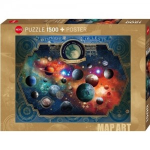 Heye: Map Art - Space Art (1500) legpuzzel