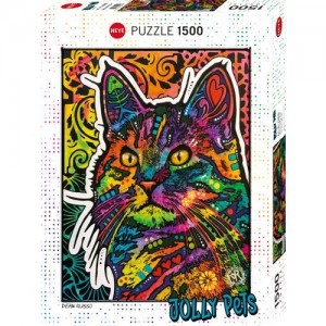 Heye: Jolly Pets - Necessity Cat (1500) verticale puzzel