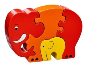 Lanka Kade: Olifant en Jong (4) houten kinderpuzzel