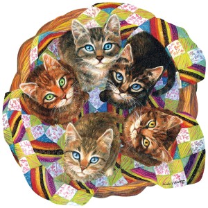 SunsOut: Kitten Basket (1000) shaped puzzel