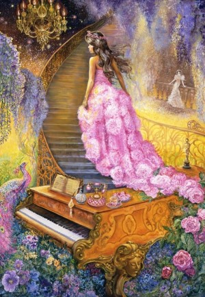Grafika: Josephine Wall - Melody in Pink (1000) verticale puzzel
