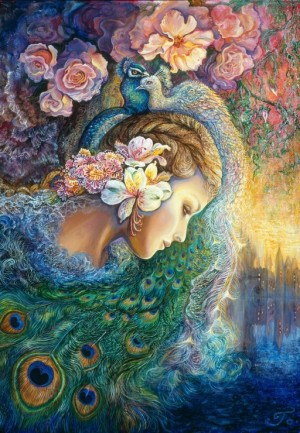 Grafika: Josephine Wall - Peacock Daze (1000) verticale puzzel