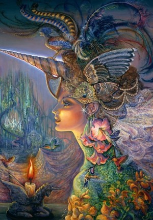Grafika: Josephine Wall - My Lady Unicorn (1000) verticale puzzel