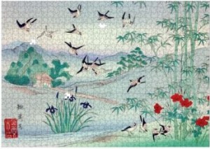 Museums and Galleries: Sparrows and Bamboo in the Rain (1000) legpuzzel