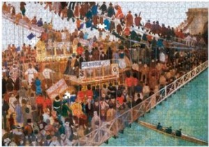 Museums and Galleries: Hammersmith Bridge on Boat Race Day (1000) legpuzzel