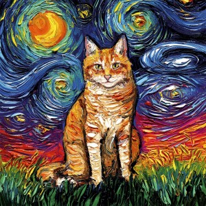 Alipson: Orange Tabby Night (1000) vierkante puzzel