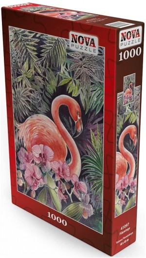 Nova Puzzle: Flamingo Forest (1000) verticale puzzel