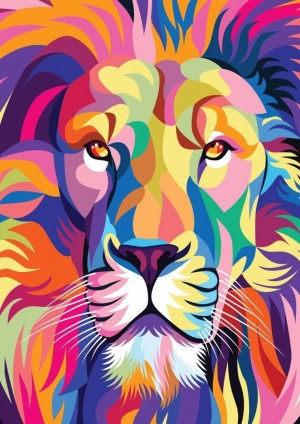 Nova Puzzle: Colorful Lion (1000) verticale puzzel