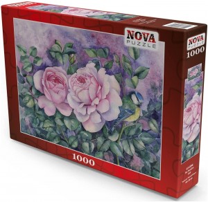 Nova Puzzle: Two Pink Roses (1000) bloemenpuzzel
