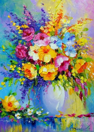 Enjoy: Bouquet of Summer Flowers (1000) verticale puzzel