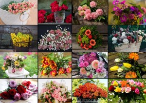 Grafika: Collage - Bouquet Flowers (1500) bloemenpuzzel
