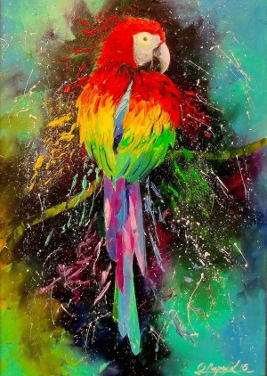 Enjoy: Colorful Parrot (1000) verticale puzzel