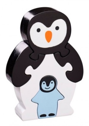 Lanka Kade: Pinguïn met Jong (5) houten kinderpuzzel