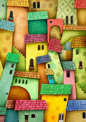 Enjoy: Joyful Houses (1000) verticale puzzel
