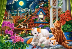 Castorland: Kittens on the Roof (1500) kattenpuzzel
