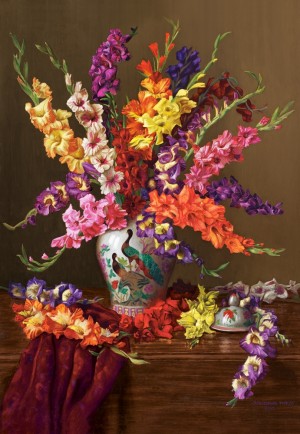 Castorland: Gladioli in Chinese Vase (1000) verticale puzzel