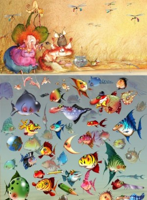 Grafika: Francois Ruyer - Witch Fish (2000) verticale puzzel