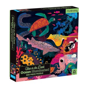 Mudpuppy: Glow in the Dark - Ocean (500) legpuzzel