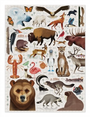 Crocodile Creek: North American Animals (750) verticale puzzel