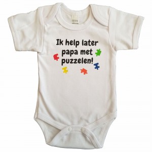 Rompertje: Ik help later papa met puzzelen MAAT 68, wit