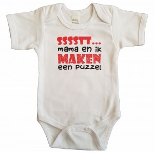 Rompertje: SSST Mama en ik maken een puzzel MAAT 68, wit