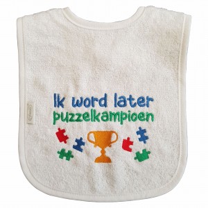 Slabbetje: Ik word later puzzelkampioen - wit