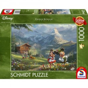 Schmidt: Thomas Kinkade - Mickey and Minnie in the Alps (1000) puzzel