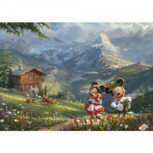 Schmidt: Thomas Kinkade - Mickey and Minnie in the Alps (1000) puzzel