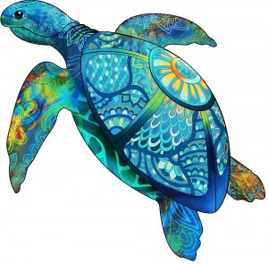 Rainbowooden Puzzles: Sea Turtle (125) houten legpuzzel